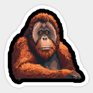 Pixel Orangutan Sticker